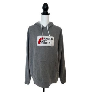 Beauty Status Hockey Co. Raised by Ice Collection Mens Grey Hoodie Size Large